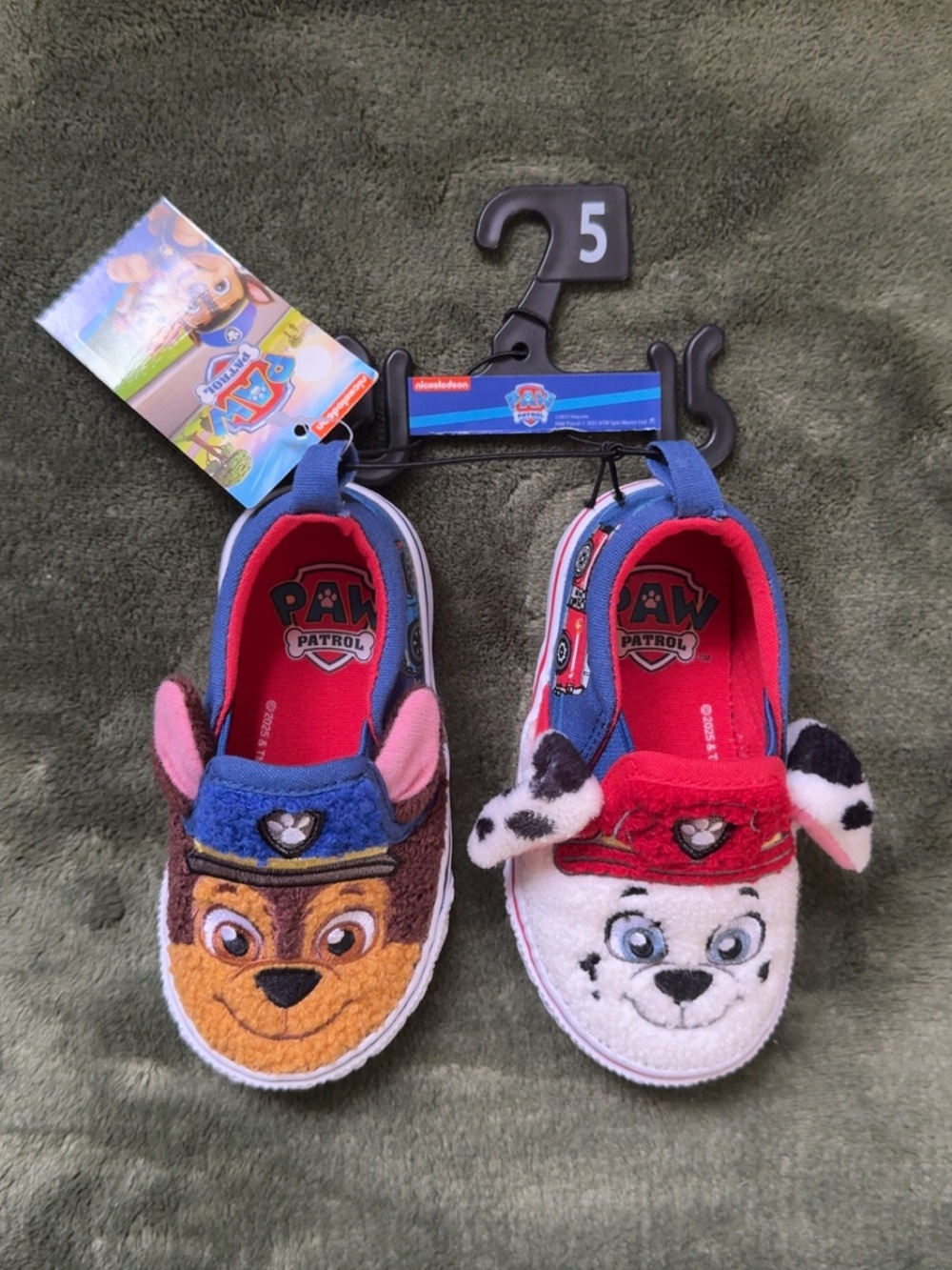 Paw Patrol Kids Plush Slip-Ons in Blue, Red, White and Brown